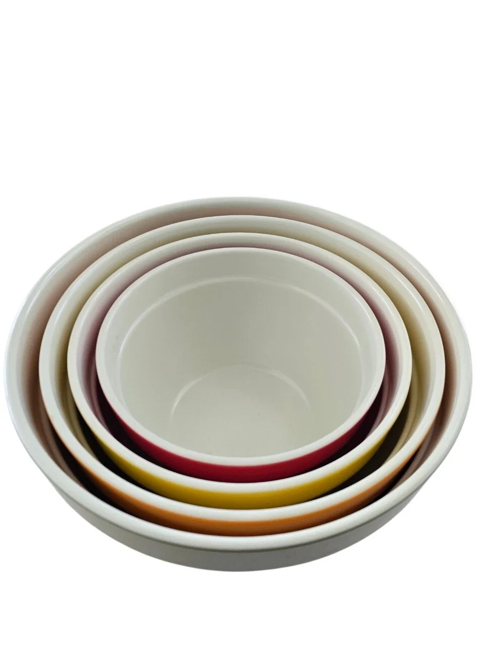 Vintage Retro Melamine Nesting Mixing Bowl Set of 4  Red Yellow Orange Green - Picture 2 of 12